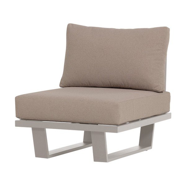 Poltrona da esterno greige in metallo/in imbottito Bear – WOOOD