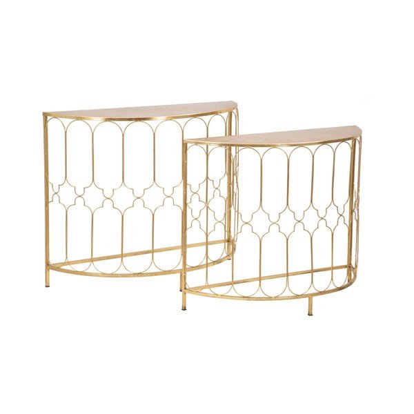 Set di 2 consolle con design Balconette dorato - Mauro Ferretti-image-4