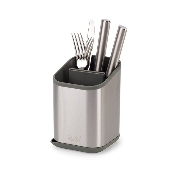 Scolapiatti per posate color argento lucido in acciaio inox 11x11,5 cm Duo Steel – Joseph Joseph