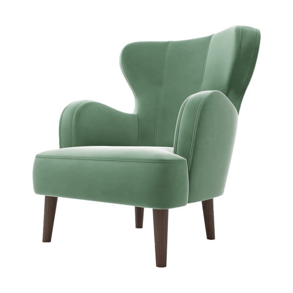 Poltrona in velluto verde Lento - Ropez