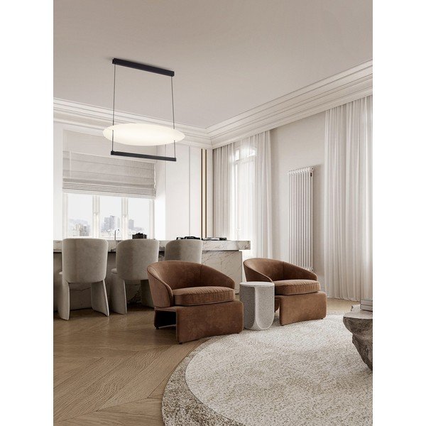 Lampadario LED bianco/nero opaco in alluminio con intensità regolabile ø 80 cm Diona – Nova Luce-image-1