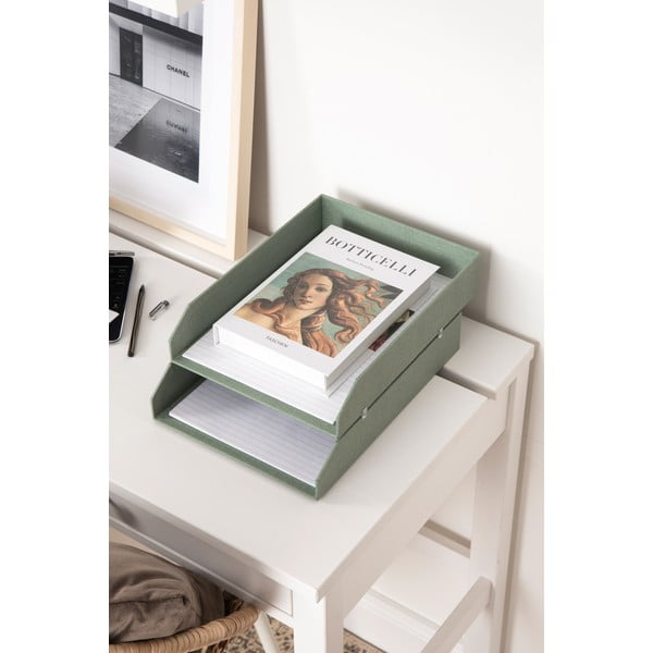 Set di organizer verdi in cartone per documenti 5 pz Holger Canvas Paper Laminate – Bigso-image-2