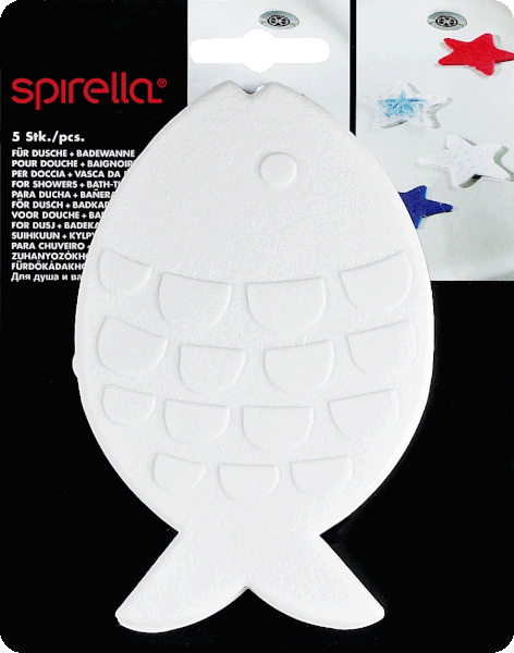 Set di tappetini antiscivolo per bambini 5 pz per la vasca 16x10,5 cm Globefish – Spirella-image-2
