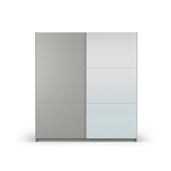 Armadio grigio con specchio e ante scorrevoli 200x215 cm Lisburn - Cosmopolitan Design