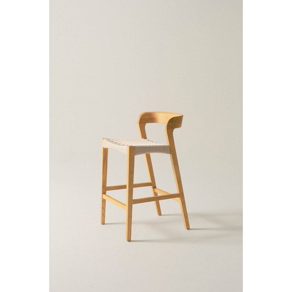 Sgabello da bar di colore naturale in olmo massiccio (altezza della seduta 65 cm) Vikdalen – Jotex-image-1