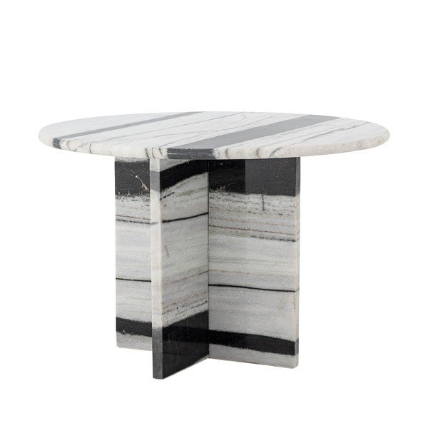 Tavolino da salotto rotondo bianco e nero in marmo ø 61 cm Rosito – Bloomingville