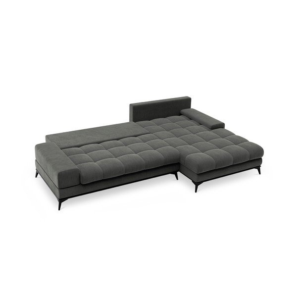 Tmavě šedá rohová rozkládací pohovka Windsor & Co Sofas Deneb, pravý roh-image-4