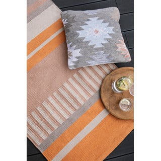 Tappeto bifacciale beige-arancio per esterni in plastica riciclata , 120 x 180 cm Bella - Green Decore