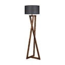 Lampada da terra nera/marrone con paralume in tessuto (altezza totale 149 cm) Maçka – Opviq lights