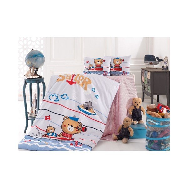 Set di biancheria da letto per bambini in cotone Sailor, 100 x 150 cm - Mijolnir