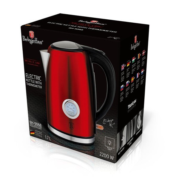 Bollitore rosso 1,7 l Burgundy Metallic Line - BerlingerHaus-image-3