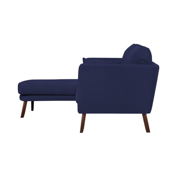 Divano a tre posti blu navy Elena, con lettino nell'angolo a sinistra - Mazzini Sofas-image-4