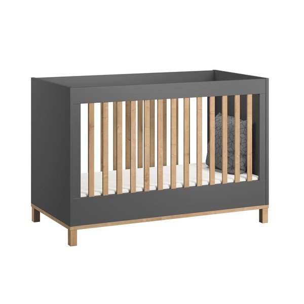 Lettino grigio con box rimovibile Altitude, 140 x 70 cm - Vox