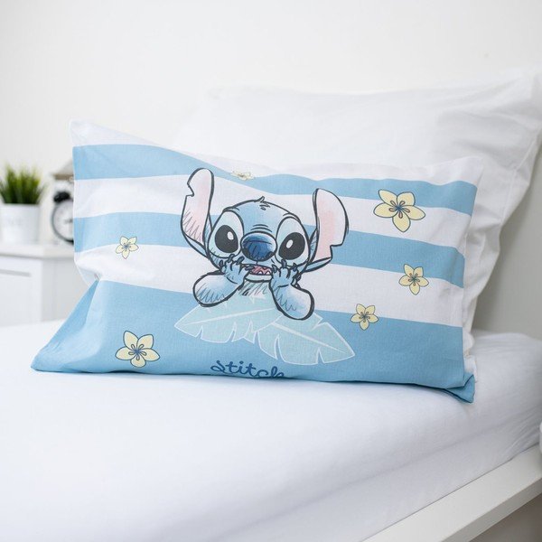 Set copripiumino e federa da bambini azzurro in cotone per culla 100x135 cm Lilo & Stitch "Tropical Hugs" – Jerry Fabrics-image-2