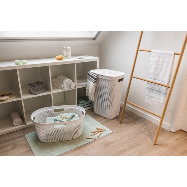 Cesto portabiancheria in plastica bianca 60 l Infinity - Curver-image-2