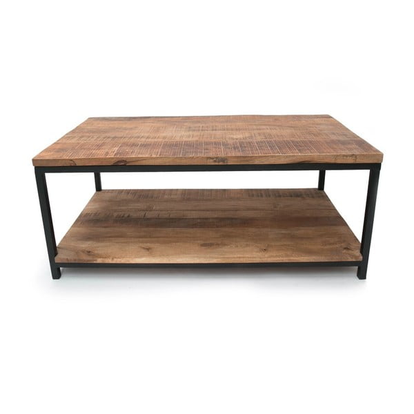 Tavolino nero con piano in legno di mango Vintage XXL - LABEL51