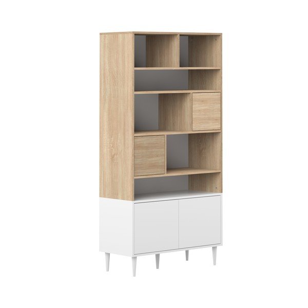 Libreria bianca in rovere 90x180 cm Horizon - TemaHome-image-2