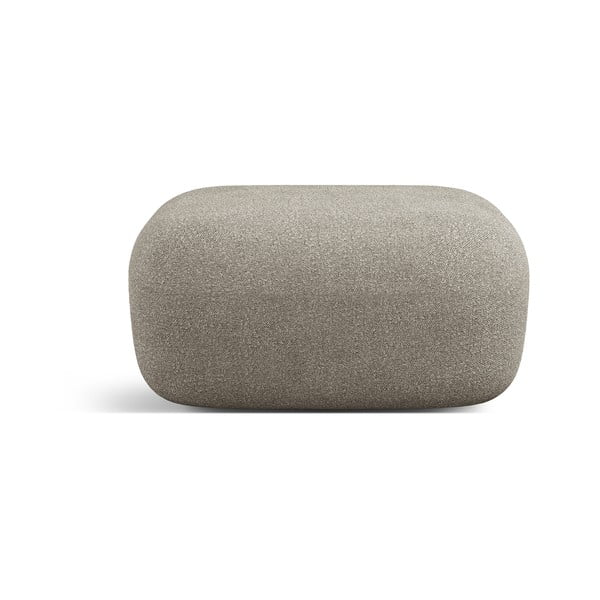 Pouf in tessuto bouclé grigio chiaro Jenny - Micadoni Home