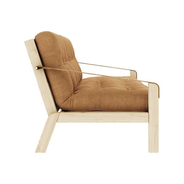 Divano letto in velluto a coste senape 204 cm Poetry - Karup Design-image-1