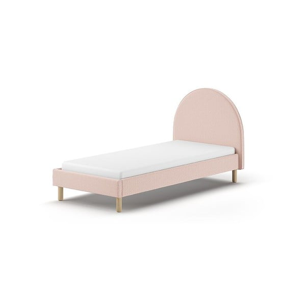 Letto singolo imbottito rosa con griglia 90x200 cm MOON - Vipack