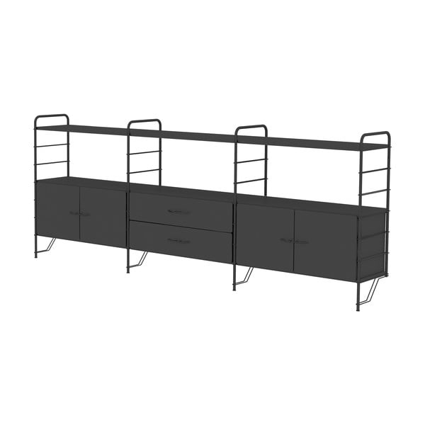 Scaffale modulare nero 244x97 cm Dakota - Tenzo