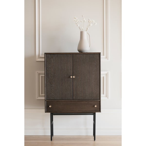 Cassettiera marrone impiallacciata in rovere, larghezza 79 cm Clearbrook - Rowico-image-1