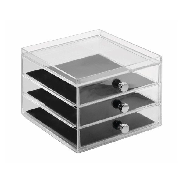 InterDesign Serwa, organizzatore a 3 cassetti, altezza 12,5 cm - iDesign