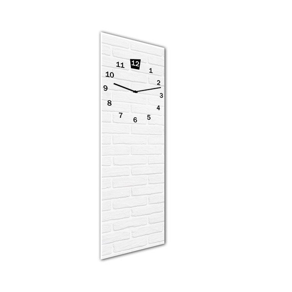 Orologio da parete Glassclock Bianco, 20 x 60 cm - Styler-image-1