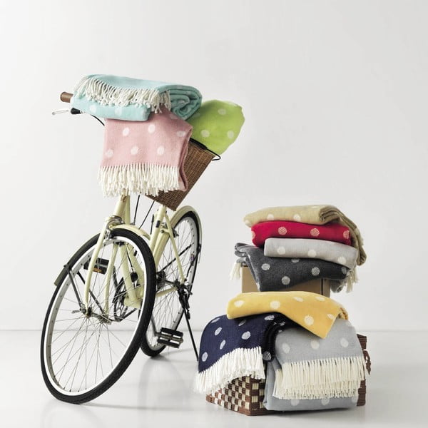 Plaid a pois rosa con cotone , 140 x 180 cm Sevilla - Euromant-image-1