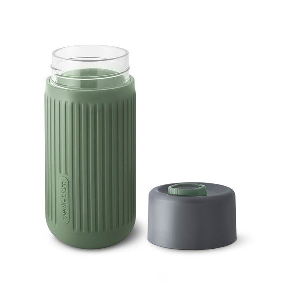 Tazza da viaggio verde in vetro 340 ml – Black + Blum-image-2