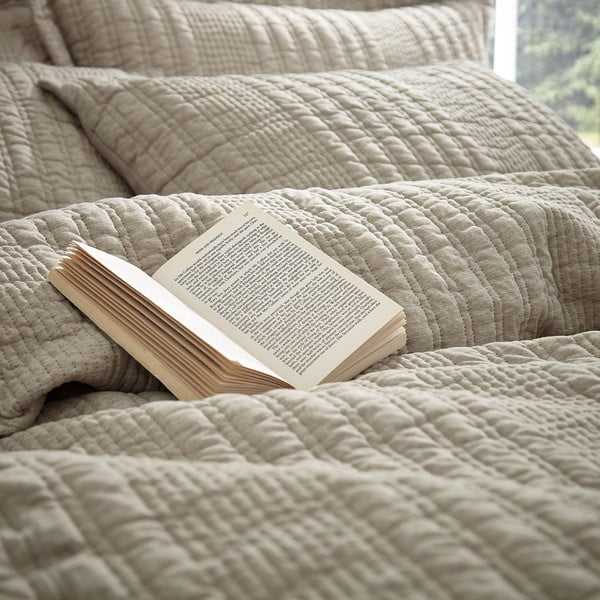 Set copripiumino e federa beige per letto matrimoniale e per letto esteso 230x220 cm Tamba Stripe – Pineapple Elephant-image-4