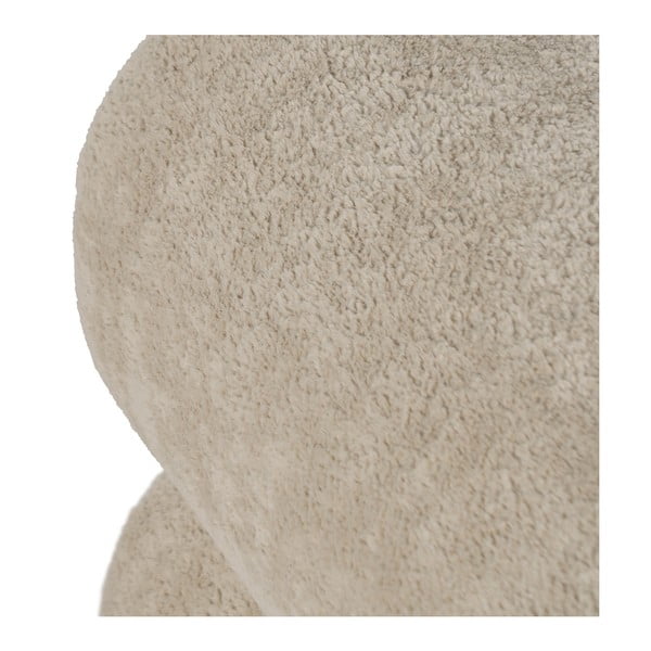 Poggiapiedi beige con rivestimento in bouclé – Ixia-image-2