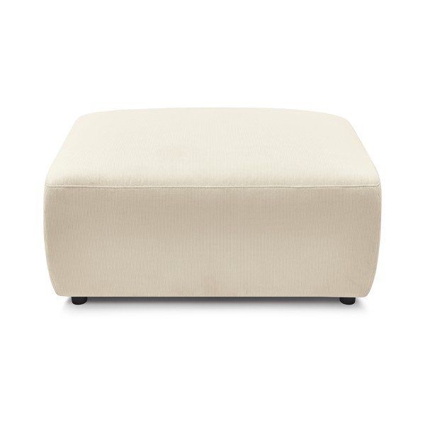 Pouf in velluto a coste color crema Envy - Bobochic Paris-image-3
