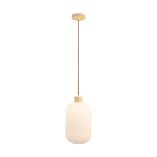 Lampadario bianco con paralume in vetro ø 20 cm Argalo – House Nordic-image-4