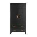 Armadio in pino nero 94x180 cm Dian - WOOOD