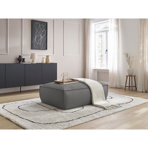 Poggiapiedi in similpelle grigio Boheme - Bobochic Paris-image-1