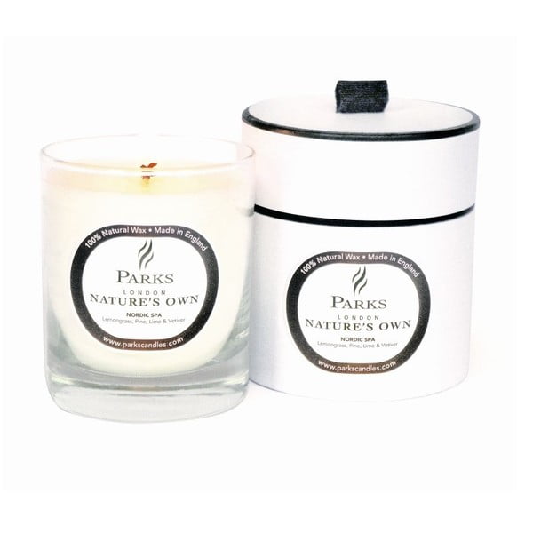 Candela Nordic Spa al profumo di citronella, pino, lime e vetiver, 45 ore di autonomia - Parks Candles London