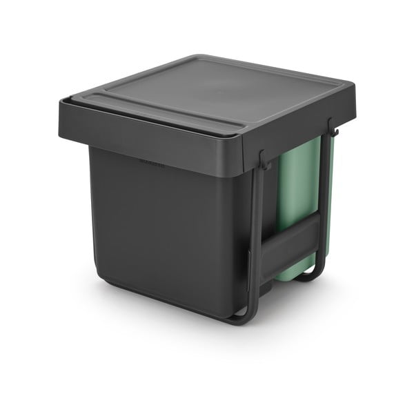 Bidone in plastica touchable per raccolta differenziata in grigio scuro menta 40 l Sort&Go - Brabantia-image-4