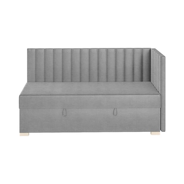 Letto da bambini con sponde grigio con contenitore con materasso incluso 90x200 cm Snugi – Ghado