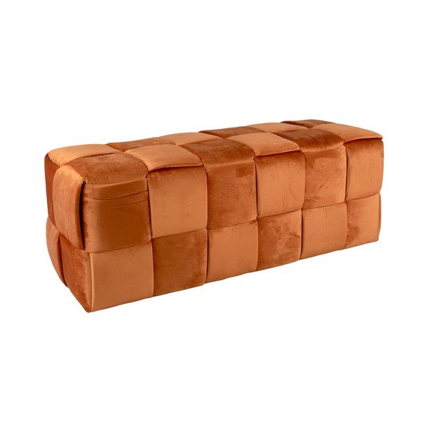 Sgabello in velluto arancione Weaved - Leitmotiv