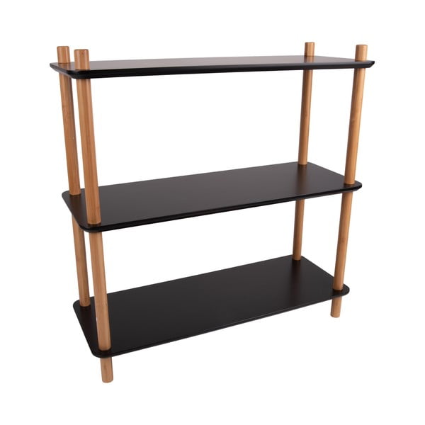 Scaffale nero con gambe in bambù Armadietto , 80 x 82,5 cm Simplicity - Leitmotiv-image-2