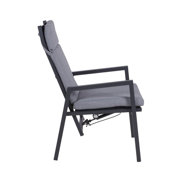 Sedia da esterno grigia in metallo Sintra – Garden Pleasure-image-3