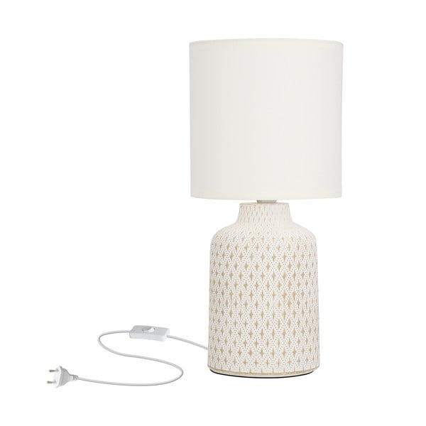 Lampada da tavolo color crema con paralume in tessuto (altezza 32 cm) Iner - Candellux Lighting
