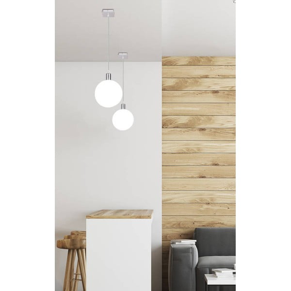 Lampada a sospensione in argento con paralume in vetro ø 15 cm Oden - Candellux Lighting-image-2