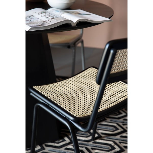 Sedie da pranzo in rattan nero in set di 2 Jort - Zuiver-image-2