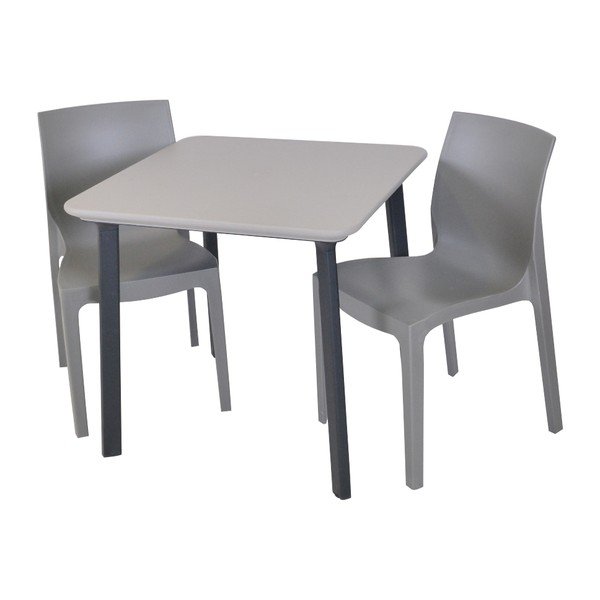 Sedia da giardino in plastica grigia Emma - Rojaplast-image-2