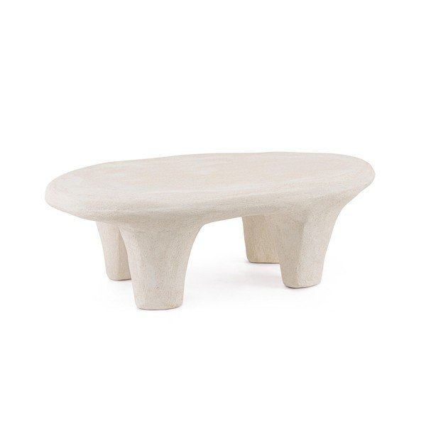 Tavolino da salotto color crema in poliresina 62x102 cm Albin – Bizzotto
