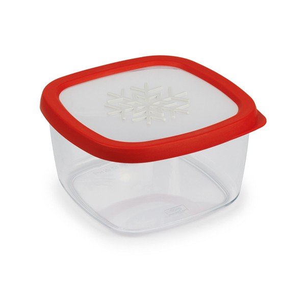 Červená dóza na potraviny Snips Snowflake, 1,5 l