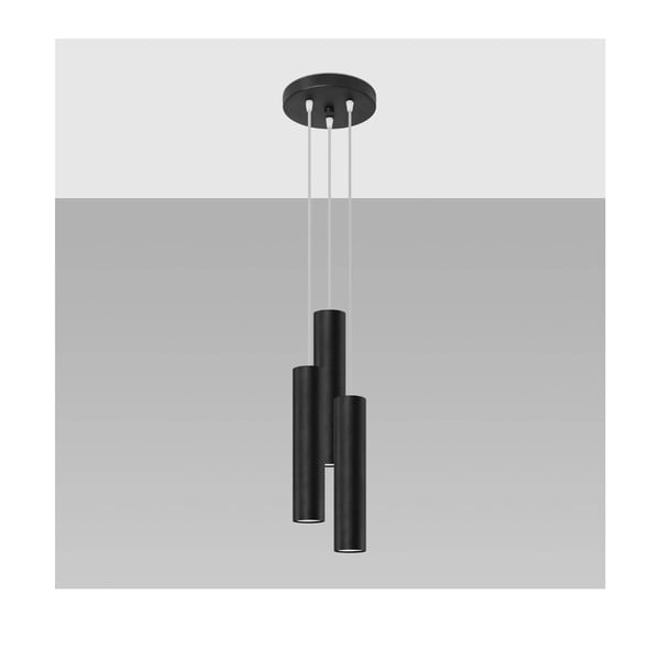 Lampada a sospensione nera ø 6 cm Castro - Sollux-image-2