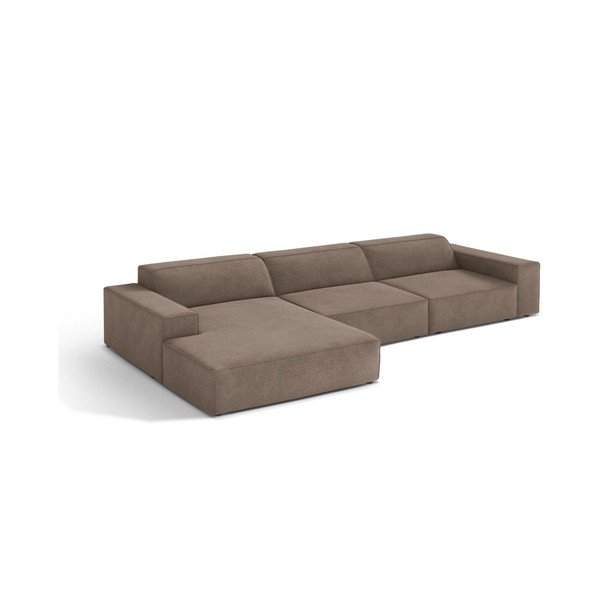 Divano angolare componibile beige (con penisola a sinistra/con chaise lounge) Jodie – Micadoni 